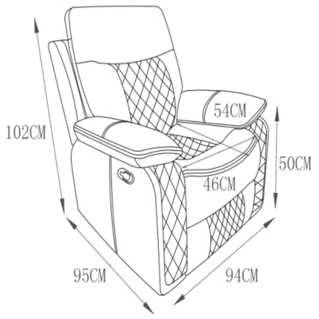 Poltrona reclinável KIMIKO relax elétrico