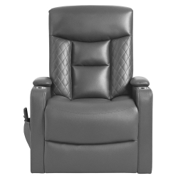 Poltrona reclinável relax LIFT II elétrica com elevação - Cinzento Escuro (Pele Sintética)