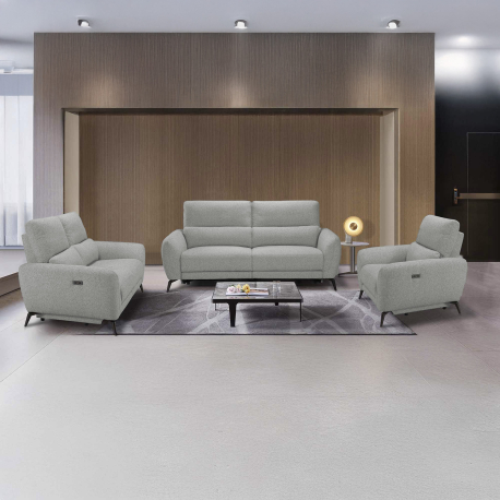 Sofá 2 lugares ELISA relax elétrico - Cinzento Claro