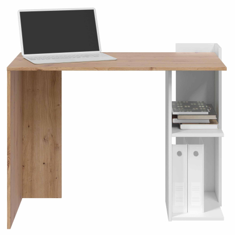 Secretária reversível KENIA - Carvalho e branco Secretária reversível KENIA - Carvalho e branco
