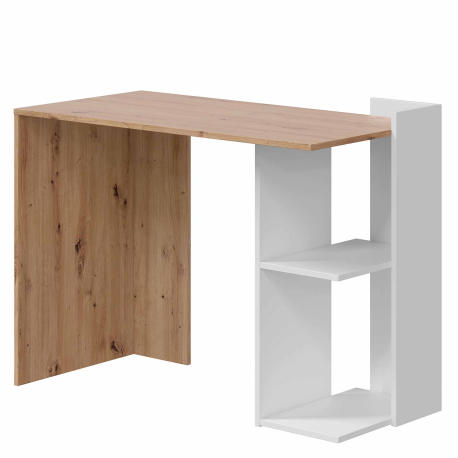 Secretária reversível KENIA - Carvalho e branco Secretária reversível KENIA - Carvalho e branco