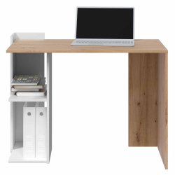 Secretária reversível KENIA - Carvalho e branco Secretária reversível KENIA - Carvalho e branco