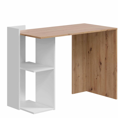 Secretária reversível KENIA - Carvalho e branco Secretária reversível KENIA - Carvalho e branco