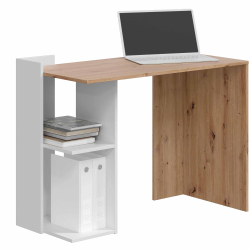 Secretária reversível KENIA - Carvalho e branco Secretária reversível KENIA - Carvalho e branco