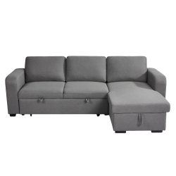 Sofá chaise longue MANHATTAN com cama e baú - Cinzento (TL2025-1 Light Grey) Sofá chaise longue MANHATTAN com cama e baú - Cinzento (TL2025-1 Light Grey)