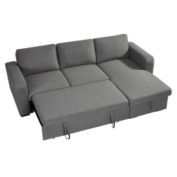Sofá chaise longue MANHATTAN com cama e baú - Cinzento (TL2025-1 Light Grey) Sofá chaise longue MANHATTAN com cama e baú - Cinzento (TL2025-1 Light Grey)
