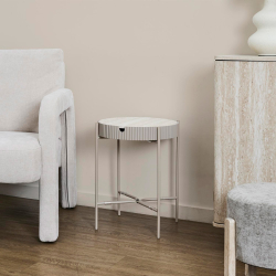 Mesa de apoio TERRA NOVA com arrumação - Taupe Claro e Bege Claro