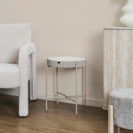 Mesa de apoio TERRA NOVA com arrumação - Taupe Claro e Bege Claro