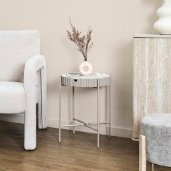 Mesa de apoio TERRA NOVA com arrumação - Taupe Claro e Bege Claro