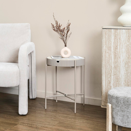 Mesa de apoio TERRA NOVA com arrumação - Taupe Claro e Bege Claro