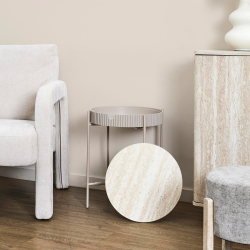 Mesa de apoio TERRA NOVA com arrumação - Taupe Claro e Bege Claro