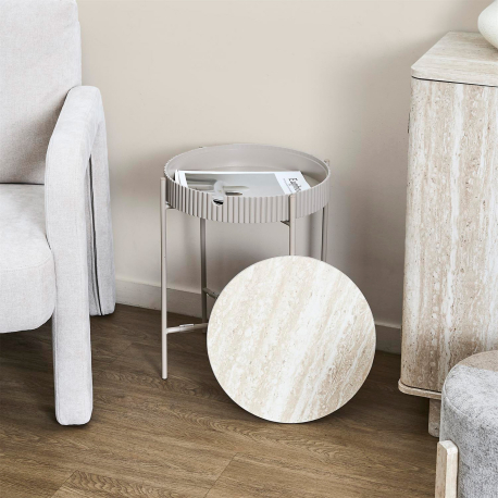 Mesa de apoio TERRA NOVA com arrumação - Taupe Claro e Bege Claro