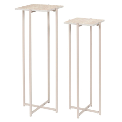 Conjunto 2 mesas de apoio TERRA NOVA - Taupe Claro e Bege Claro