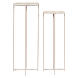 Conjunto 2 mesas de apoio TERRA NOVA - Taupe Claro e Bege Claro