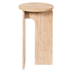 Mesa de apoio redonda PIETRA (30cm) - Travertino Bege