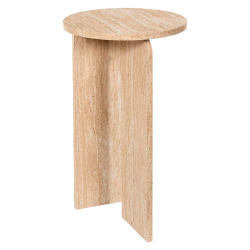 Mesa de apoio redonda PIETRA (30cm) - Travertino Bege