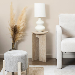 Mesa de apoio redonda PIETRA (30cm) - Travertino Bege