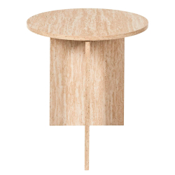 Mesa de apoio redonda PIETRA (45cm) - Travertino Bege