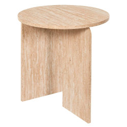 Mesa de apoio redonda PIETRA (45cm) - Travertino Bege