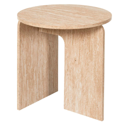 Mesa de apoio redonda PIETRA (45cm) - Travertino Bege