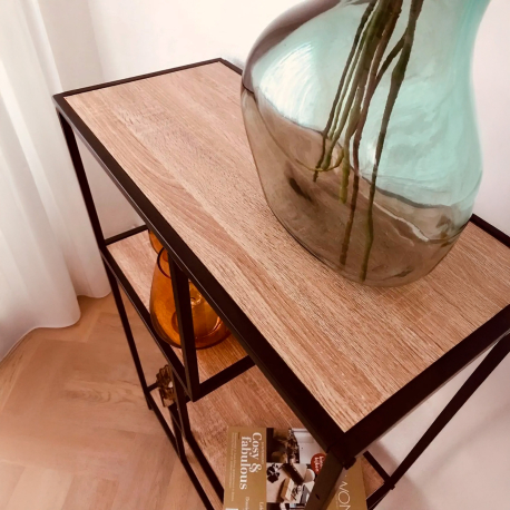 Estante COLORADO com 2 prateleiras (69cm) - Carvalho e Preto