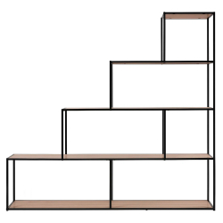 Estante COLORADO em escada (160cm) - preto e carvalho