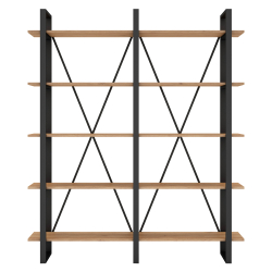 Estante AVIVA com 5 prateleiras - Carvalho e Preto