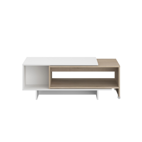 Mesa de centro extensível VIGO (120-160cm) - Branco e Carvalho