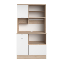 Móvel auxiliar de cozinha SOCOOL - Carvalho e Branco Mate