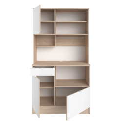 Móvel auxiliar de cozinha SOCOOL - Carvalho e Branco Mate