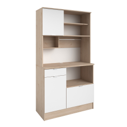 Móvel auxiliar de cozinha SOCOOL - Carvalho e Branco Mate