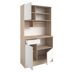 Móvel auxiliar de cozinha SOCOOL - Carvalho e Branco Mate