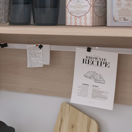 Móvel auxiliar de cozinha SOCOOL - Carvalho e Branco Mate