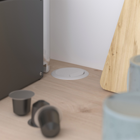 Móvel auxiliar de cozinha SOCOOL - Carvalho e Branco Mate