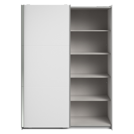 362957 - Roupeiro SWING II com espelho e 2 portas deslizantes - 150cm - Branco Mate