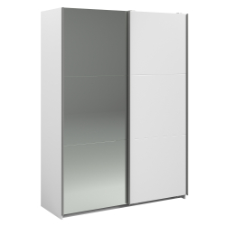 362957 - Roupeiro SWING II com espelho e 2 portas deslizantes - 150cm - Branco Mate