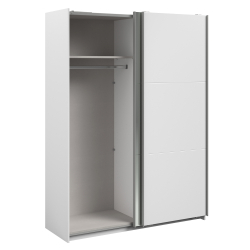 362957 - Roupeiro SWING II com espelho e 2 portas deslizantes - 150cm - Branco Mate