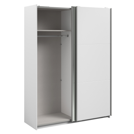 362957 - Roupeiro SWING II com espelho e 2 portas deslizantes - 150cm - Branco Mate