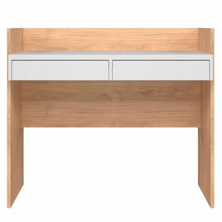 Secretária FUNCTION com 2 gavetas - Carvalho e Branco