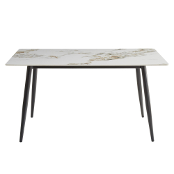 Mesa retangular CEMENT - Branco Mármore e Preto