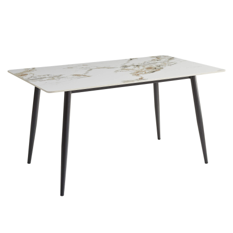 Mesa retangular CEMENT - Branco Mármore e Preto Mesa retangular CEMENT - Branco Mármore e Preto