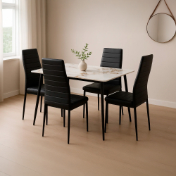 Mesa retangular CEMENT - Branco Mármore e Preto Mesa retangular CEMENT - Branco Mármore e Preto