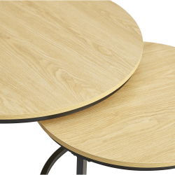 Conjunto 2 mesas de centro TENET - Carvalho e Preto Conjunto 2 mesas de centro TENET - Carvalho e Preto