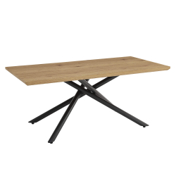 Mesa retangular BRAND - Carvalho Mel e Preto Mesa retangular BRAND - Carvalho Mel e Preto