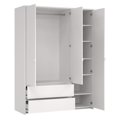 Roupeiro NEXT com 3 portas e 2 gavetas - Branco Roupeiro NEXT com 3 portas e 2 gavetas - Branco