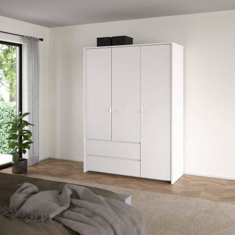 Roupeiro NEXT com 3 portas e 2 gavetas - Branco Roupeiro NEXT com 3 portas e 2 gavetas - Branco