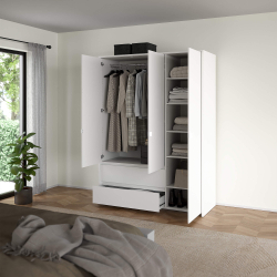 Roupeiro NEXT com 3 portas e 2 gavetas - Branco Roupeiro NEXT com 3 portas e 2 gavetas - Branco