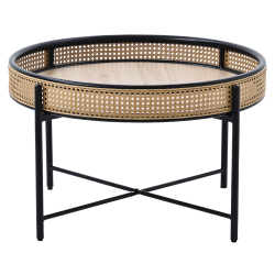 Mesa de centro AMI - rattan e preto
