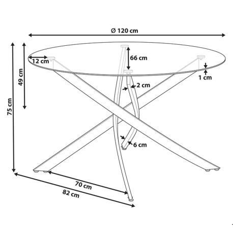 Mesa redonda LEONO - Cromado Mesa redonda LEONO - Cromado