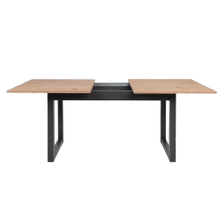 Mesa extensível DENVER (160-200 cm) - Antracite e Carvalho Artesanato